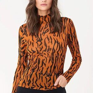 Diane von Furstenberg Mesh Tiger Print Top – Women’s M